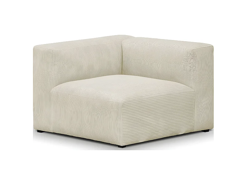 Chauffeuse d'angle à gauche modulable en velours côtelé beige - Modulo