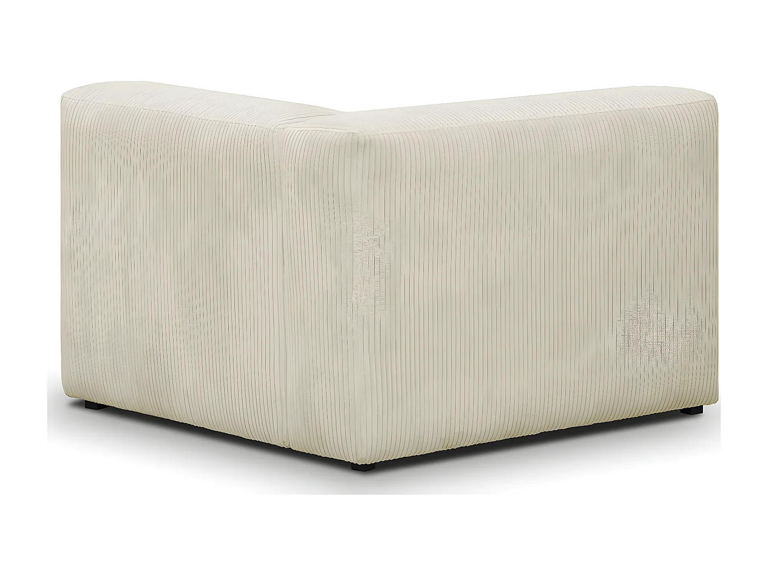 Chauffeuse d'angle à gauche modulable en velours côtelé beige - Modulo