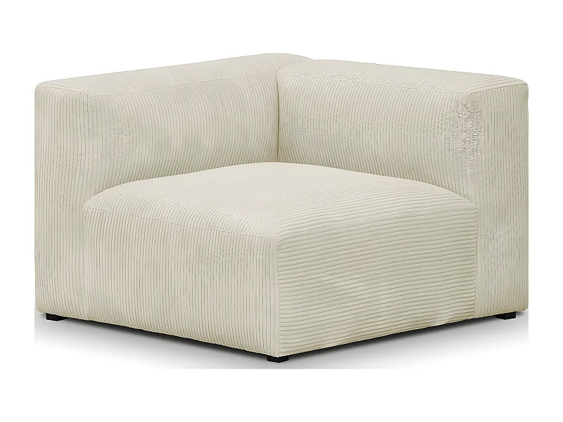Chauffeuse d'angle à gauche modulable en velours côtelé beige - Modulo