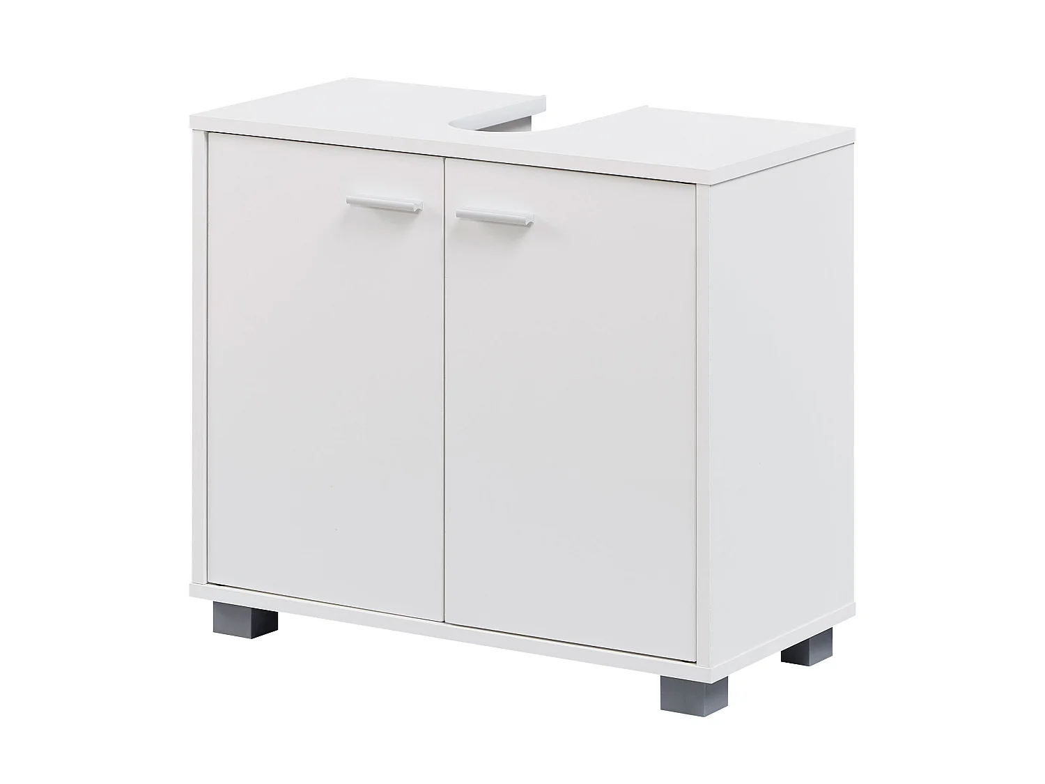 Évier armoire avec 60x55x30 cm Blanc Meuble vasque a poser Design Bain