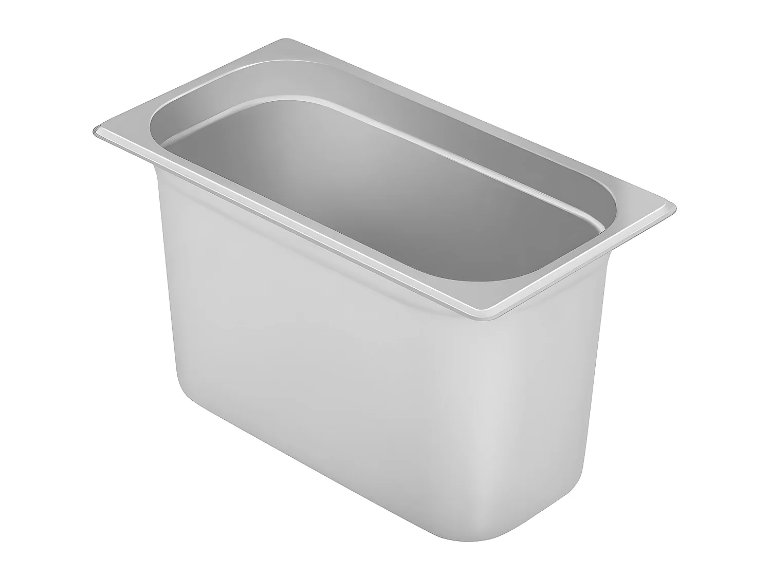 Bac récipient contenant gastro argenté 18 x 32.5 x 20 cm 14_0000523