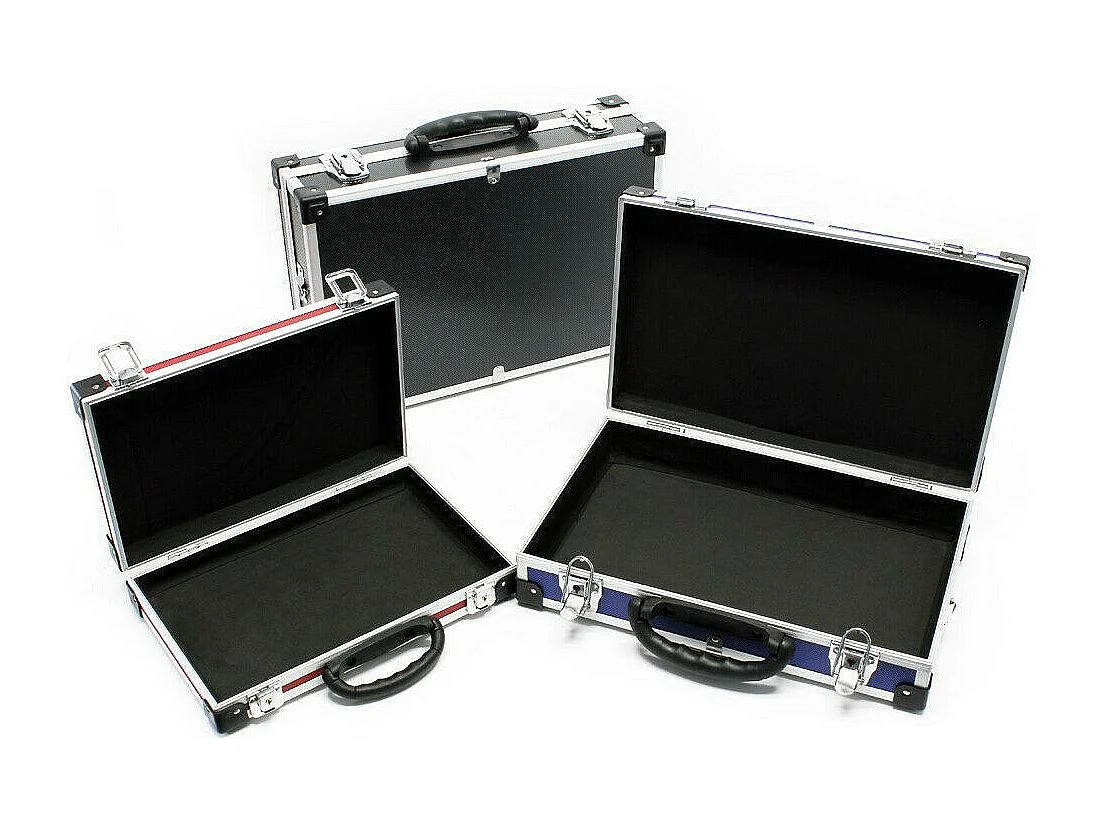 Juego de maletas de aluminio caja de aluminio maleta de aluminio caja de herramientas 3 maletas negro azul rojo 16_0002514