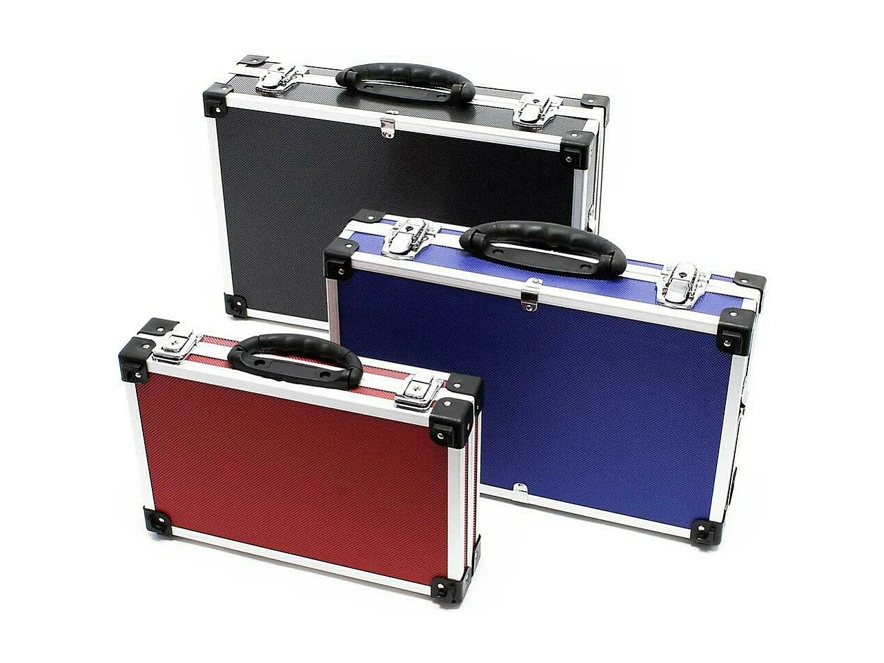 Juego de maletas de aluminio caja de aluminio maleta de aluminio caja de herramientas 3 maletas negro azul rojo 16_0002514