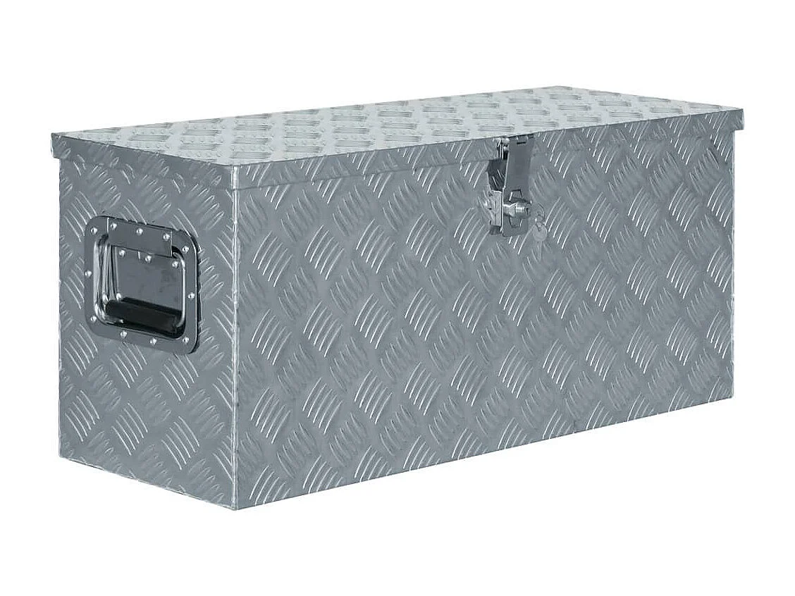Boîte en aluminium argenté aluminium argenté 80 x 30 x 35 cm 02_0003208