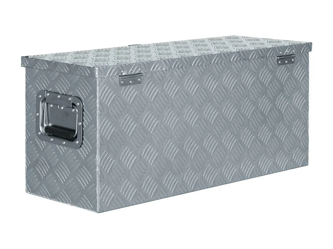 Boîte en aluminium argenté aluminium argenté 80 x 30 x 35 cm 02_0003208