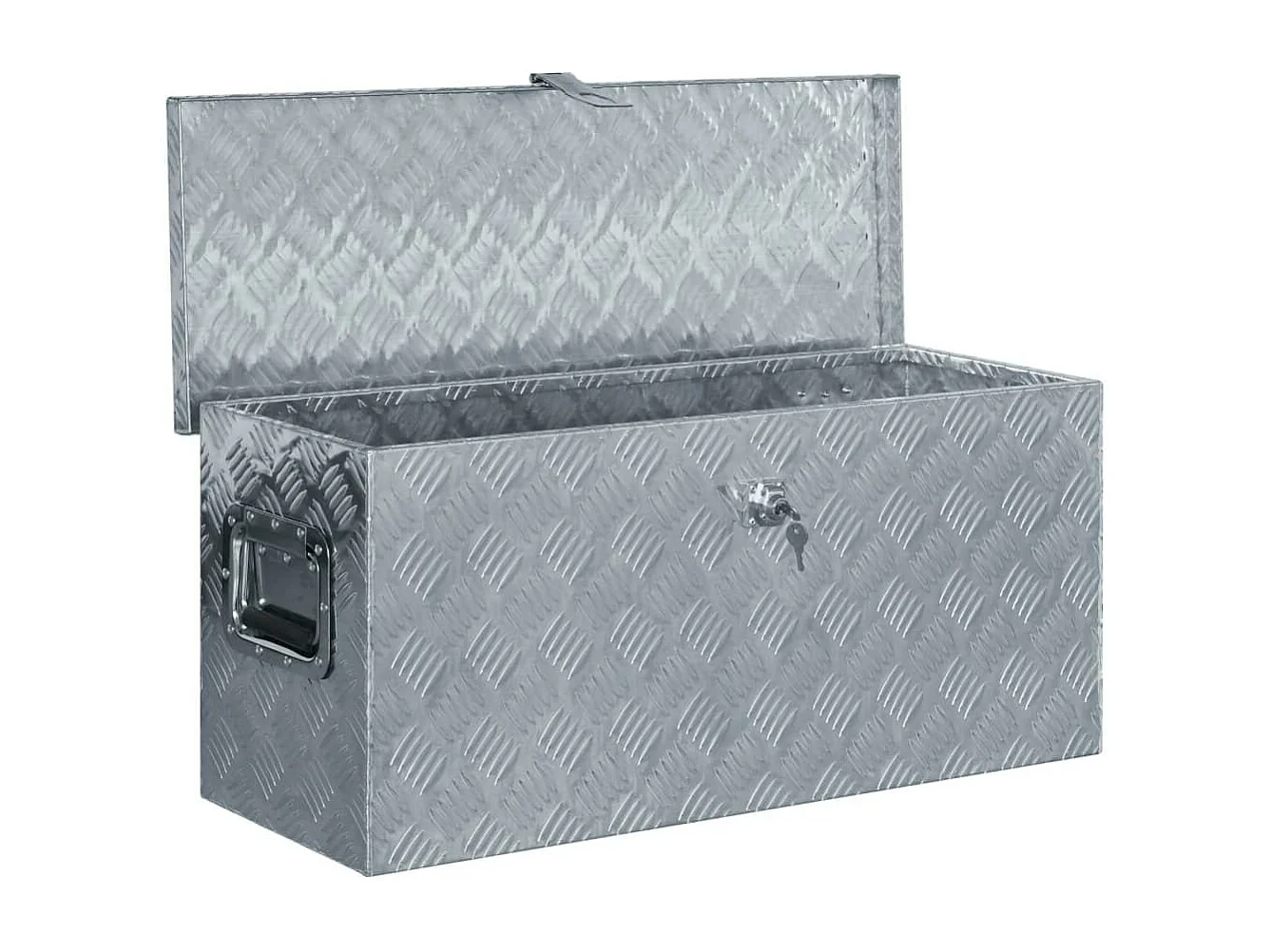 Boîte en aluminium argenté aluminium argenté 80 x 30 x 35 cm 02_0003208