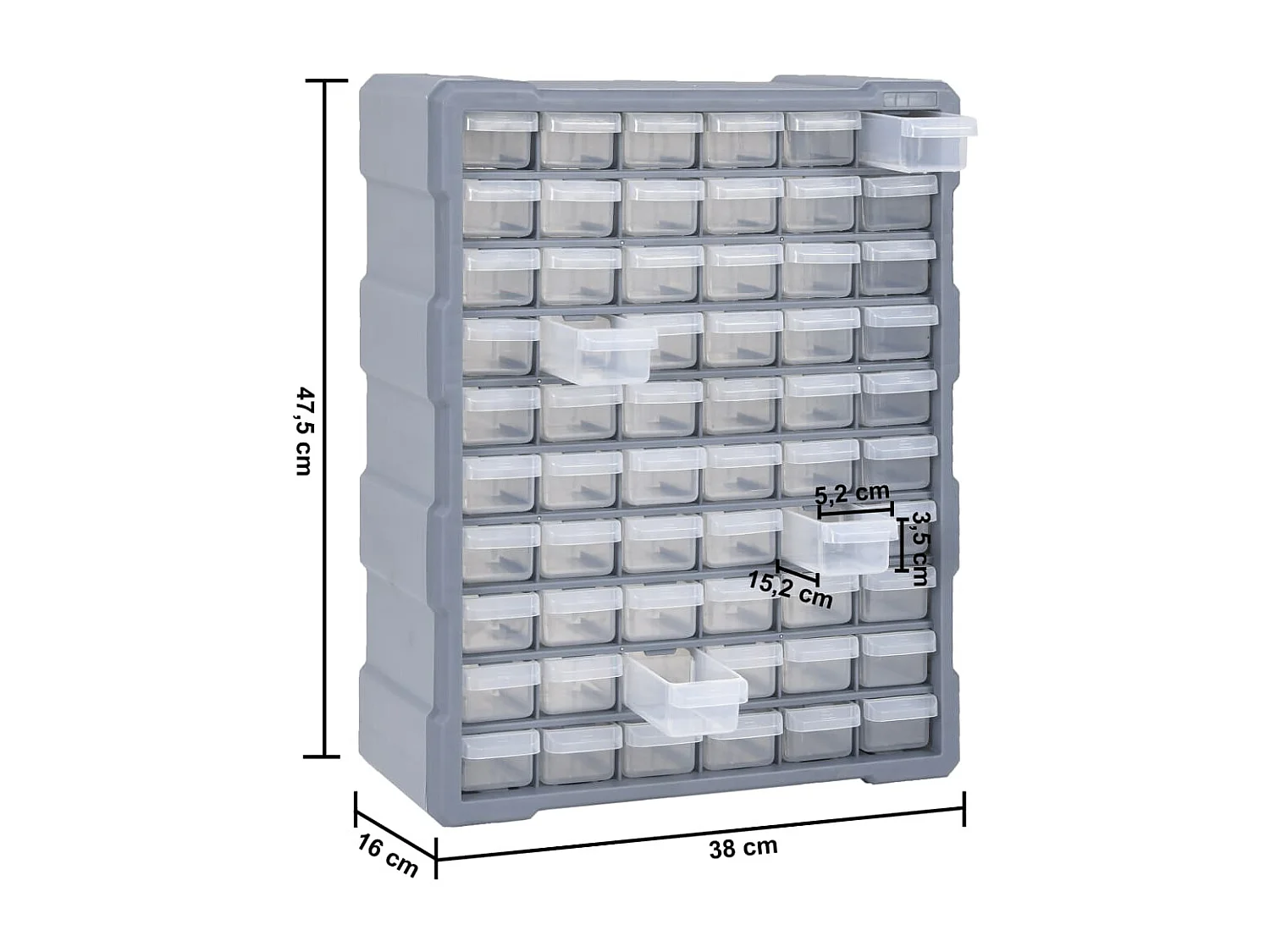 Organisateur multi-tiroirs avec 60 38 x 16 x 47.5 cm 02_0003260