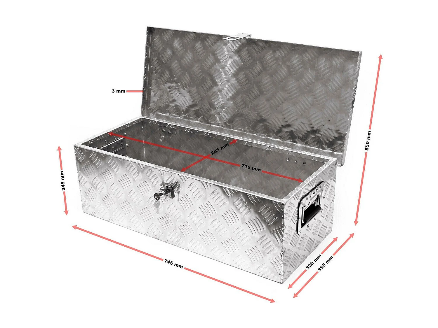 Cassetta portautensili in alluminio 76 cm valigetta da trasporto custodia 16_0002553