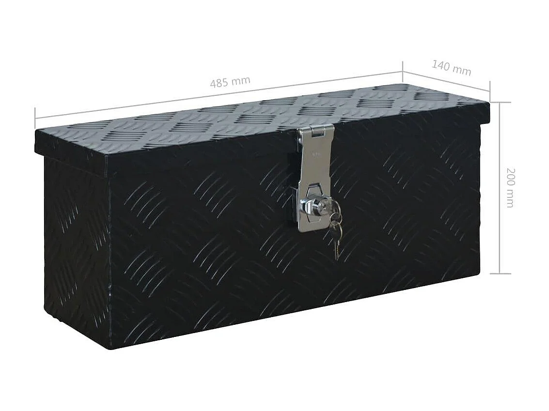 Caixa de reboque de alumínio 48,5 cm preta 02_0003199