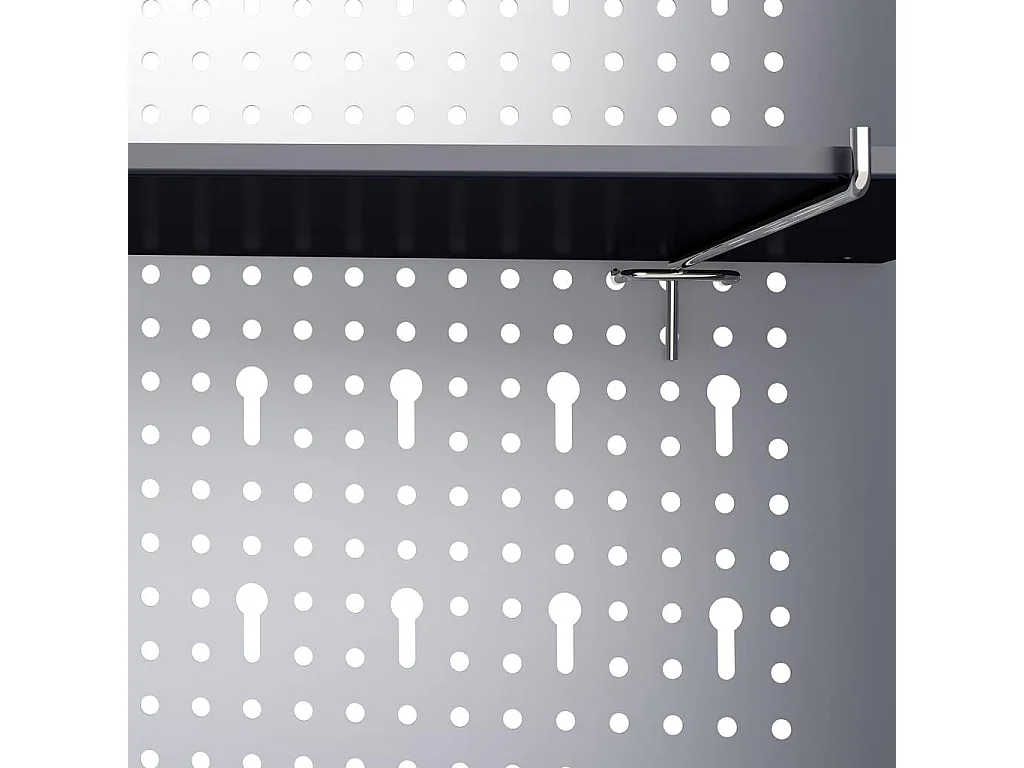 Armadietto portautensili da parete organizer portautensili portaoggetti portautensili da officina stile industriale in metallo 60 cm grigio e nero 02_0003807