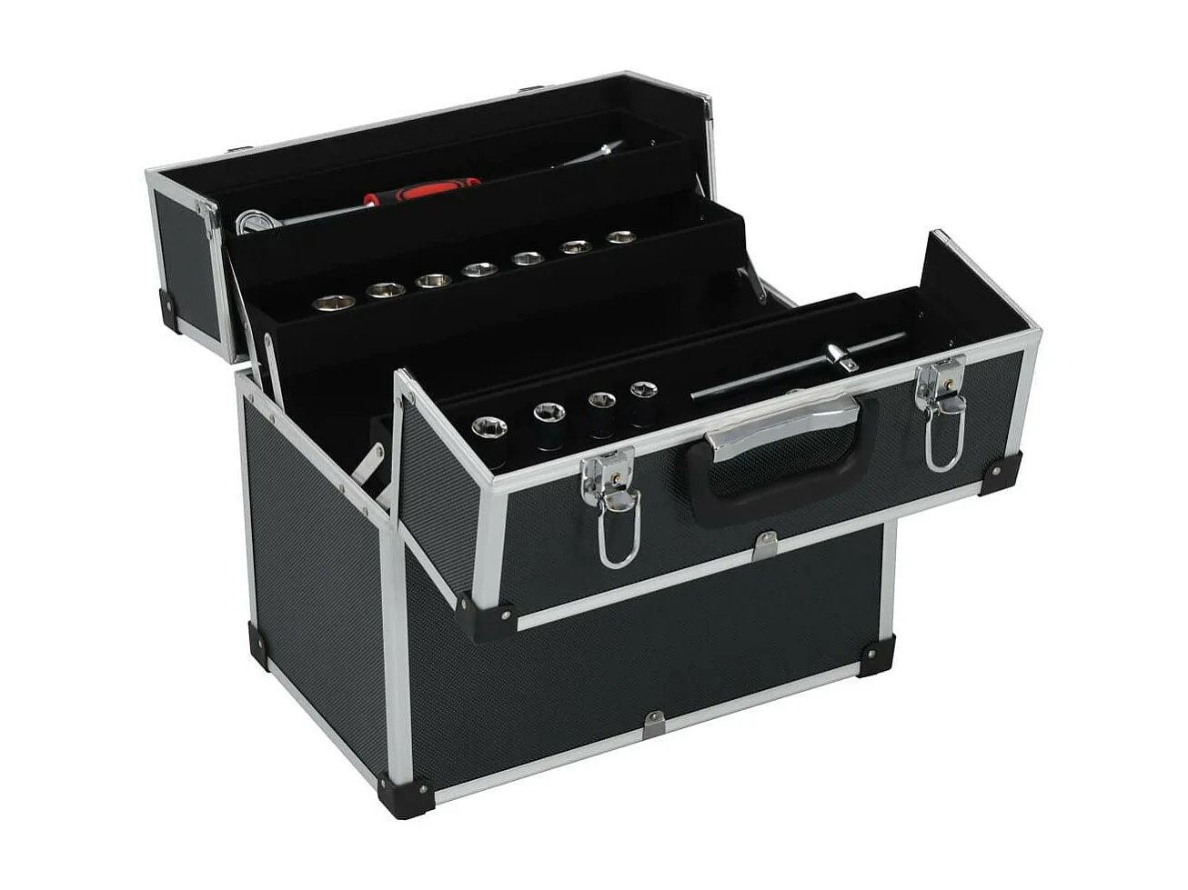 Cassetta degli attrezzi valigia degli attrezzi valigetta degli attrezzi carrello degli attrezzi cassetta degli attrezzi portadocumenti 38 cm nero 02_0003216