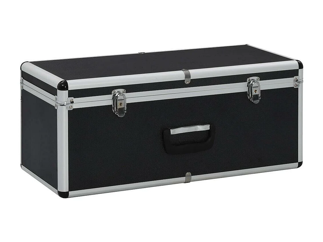 Caixas de armazenamento 3 peças alumínio preto 02_0003233