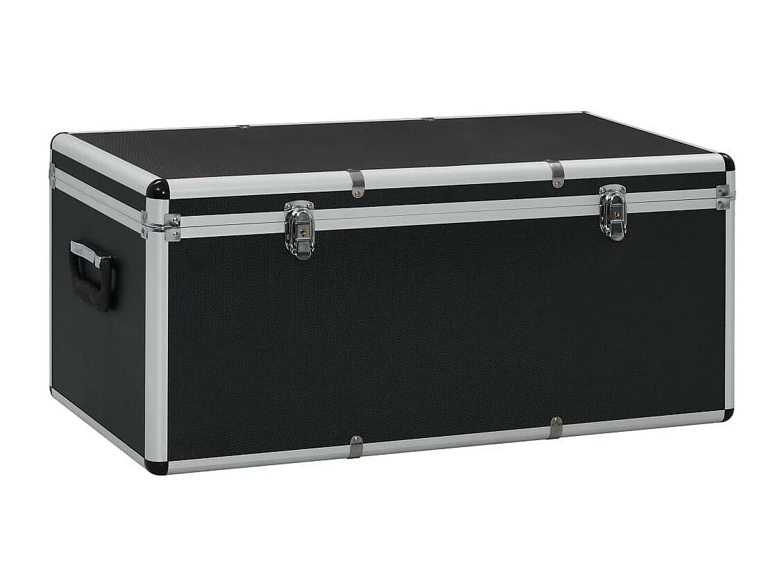 Caixas de armazenamento 3 peças alumínio preto 02_0003233