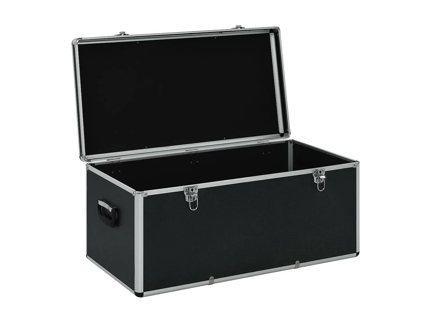 Caixas de armazenamento 3 peças alumínio preto 02_0003233