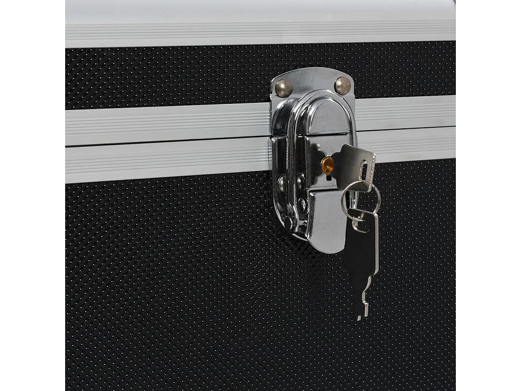 Caixas de armazenamento 3 peças alumínio preto 02_0003233