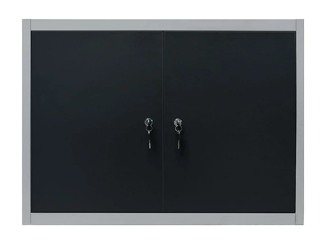 Armoire à outils murale métal grise 80 x 19 x 60 cm 02_0003808