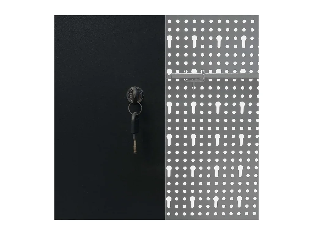 Armoire à outils murale métal grise 120 x 19 x 60 cm 02_0003809