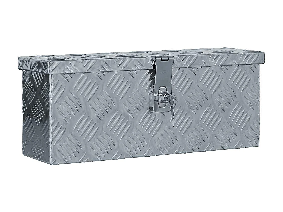 Caja de herramientas de taller con carro de herramientas de aluminio plateado 02_0003198