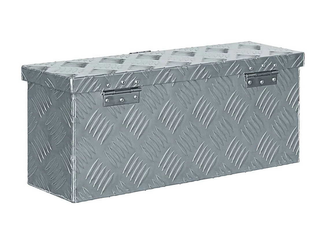 Caja de herramientas de taller con carro de herramientas de aluminio plateado 02_0003198