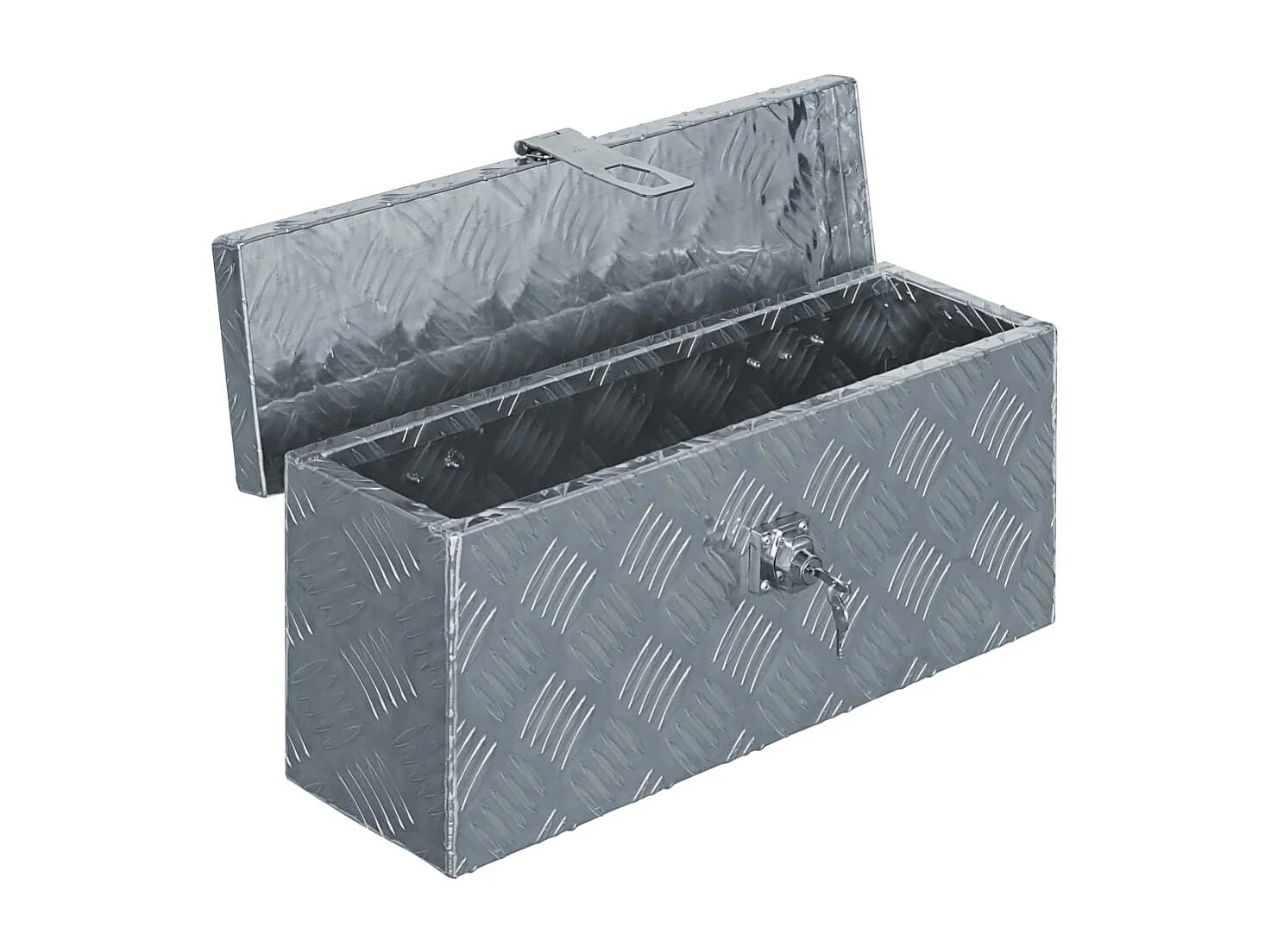 Caja de herramientas de taller con carro de herramientas de aluminio plateado 02_0003198