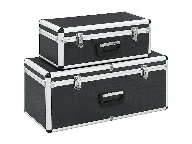 Scatole portaoggetti 2 pezzi alluminio nero 02_0003231