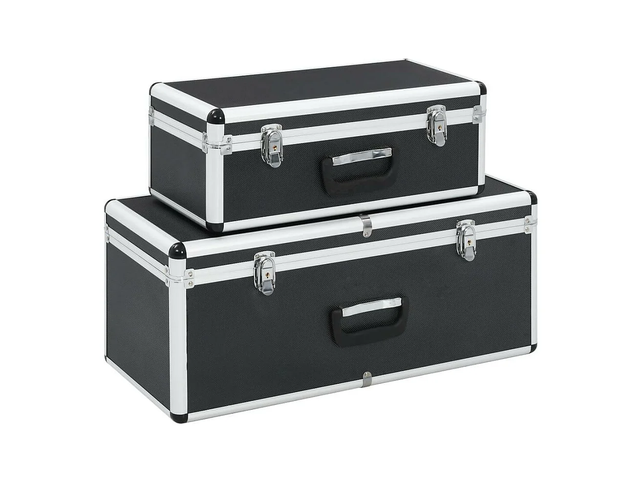 Boîtes de rangement 2 aluminium noire 62.5 x 28 x 27 cm 02_0003231