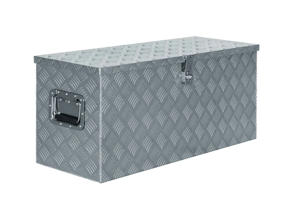 Cassetta portautensili in alluminio, cassetta portautensili, cassetta degli attrezzi 90,5 cm, argento 02_0003211