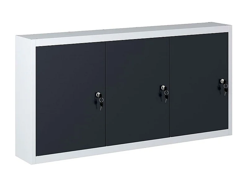 Armadietto per attrezzi da parete, organizer per attrezzi, per officina, stile industriale, 120 cm, metallo grigio e nero 02_0003806