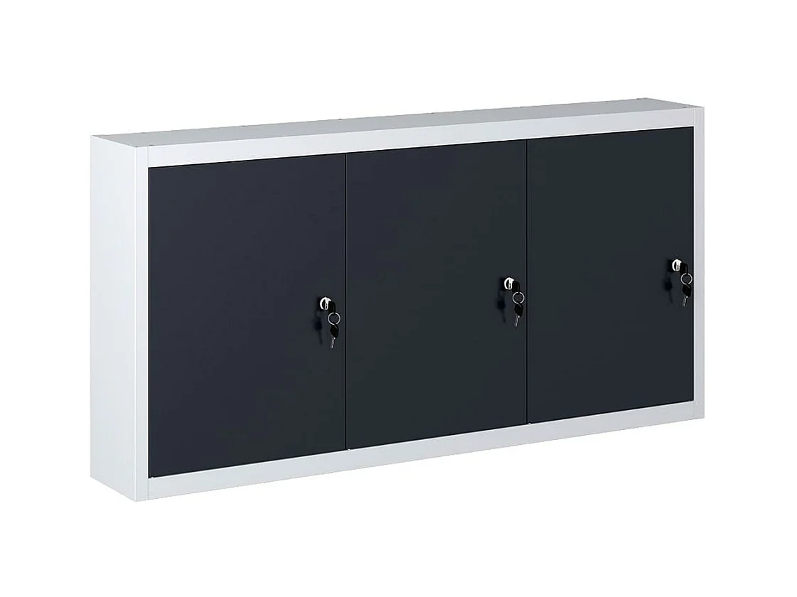 Armoire à outils murale métal grise 120 x 19 x 60 cm 02_0003806