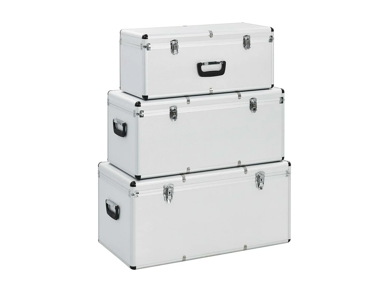 Boîtes de rangement 3 aluminium argenté 76 x 40 x 36 cm 02_0003232