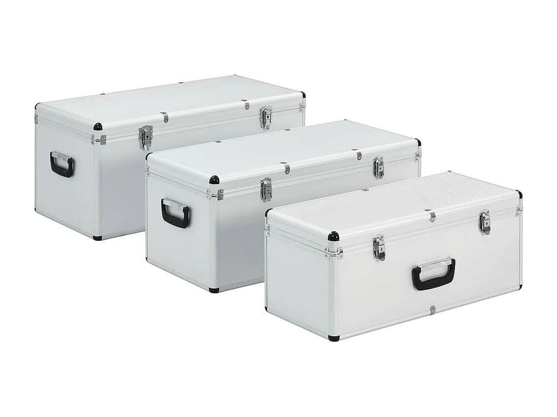 Boîtes de rangement 3 aluminium argenté 76 x 40 x 36 cm 02_0003232