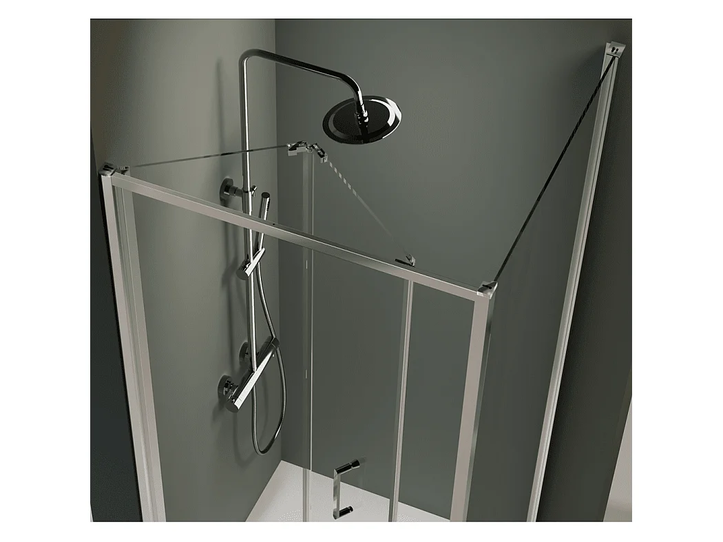Porte de douche pliante PRISMA 80 cm Sans paroi latérale