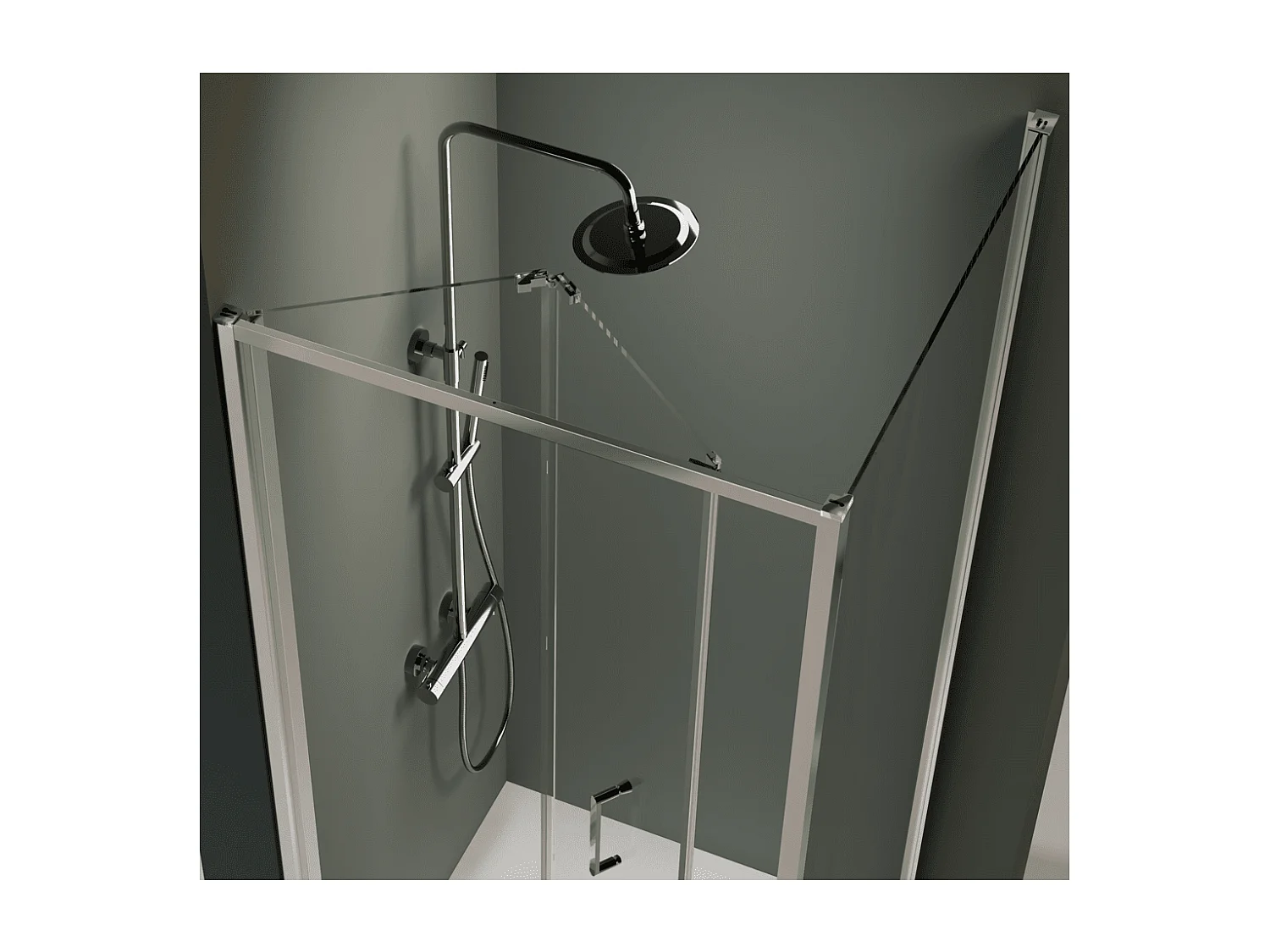 Porte de douche pliante PRISMA 95 cm  Sans paroi latérale