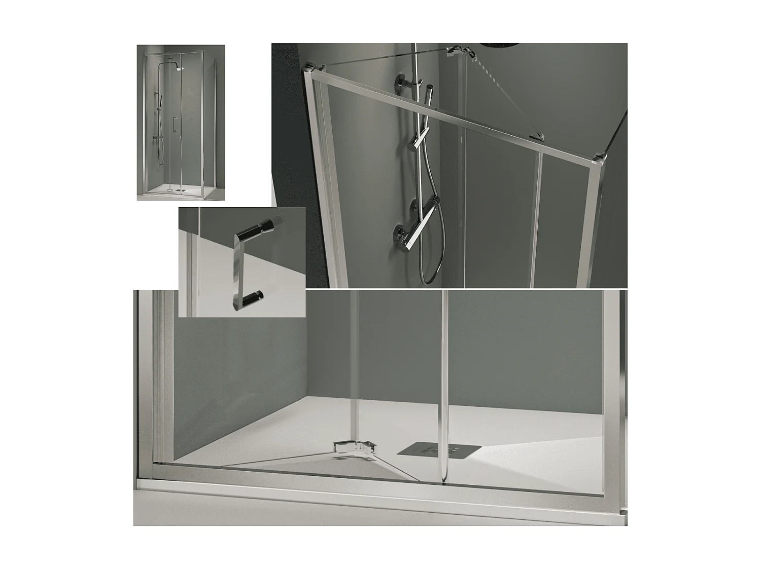 Porte de douche pliante PRISMA 75 cm  Sans paroi latérale