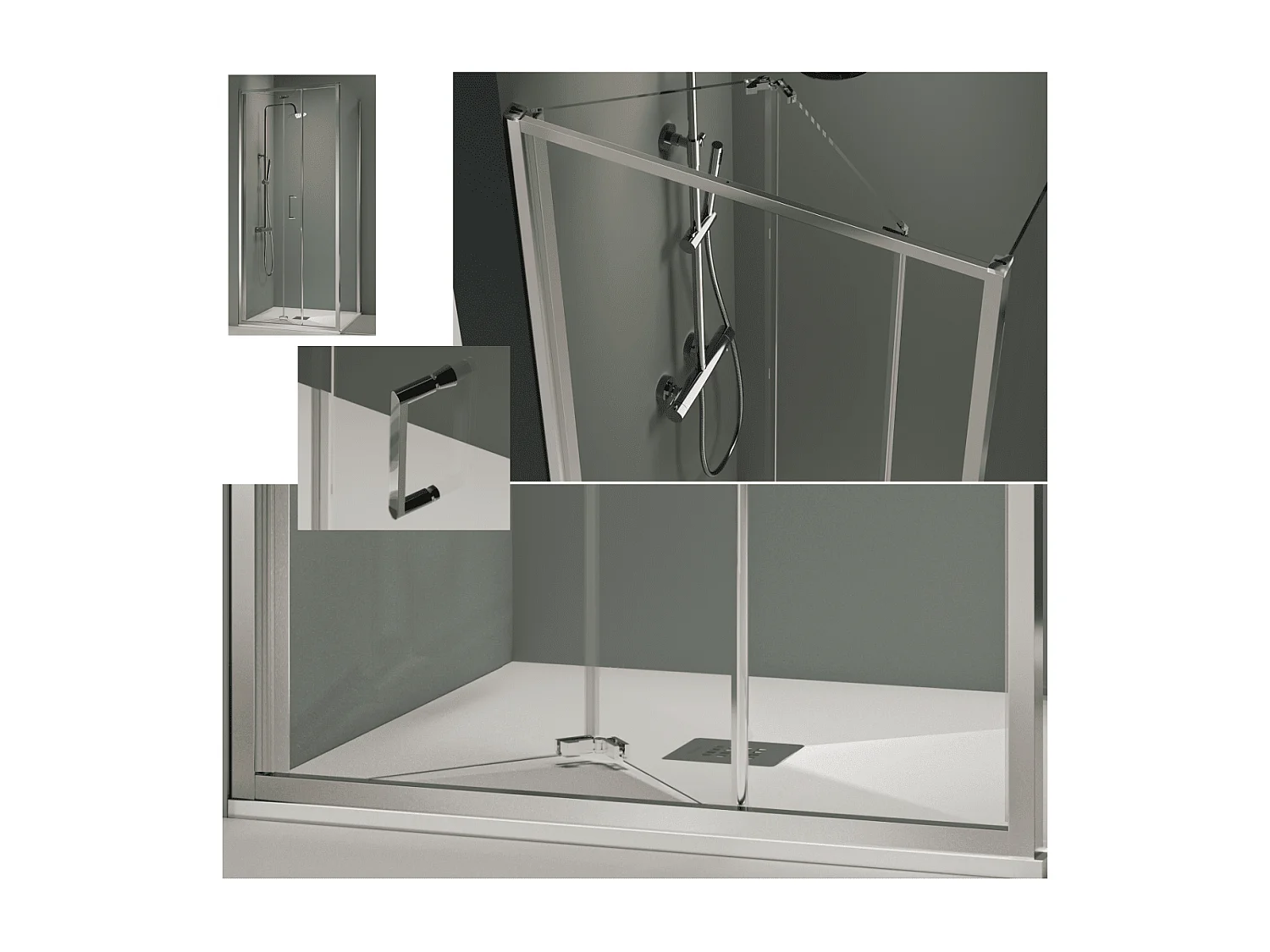 Porte de douche pliante PRISMA 75 cm  Sans paroi latérale