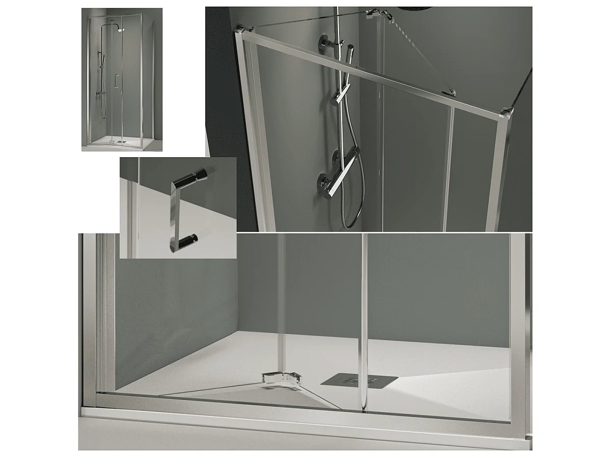 Porte de douche pliante PRISMA 90 cm Sans paroi latérale
