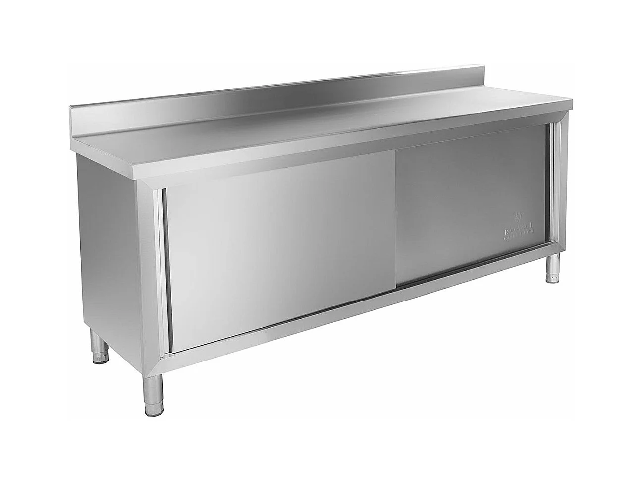 Meuble bas de cuisine argenté 200 x 60 x 96 cm 14_0002489