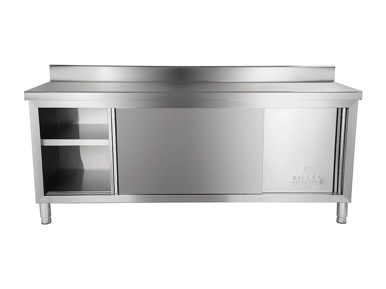 Mueble bajo de cocina 200x60 cm con borde de acero inoxidable 14_0002489