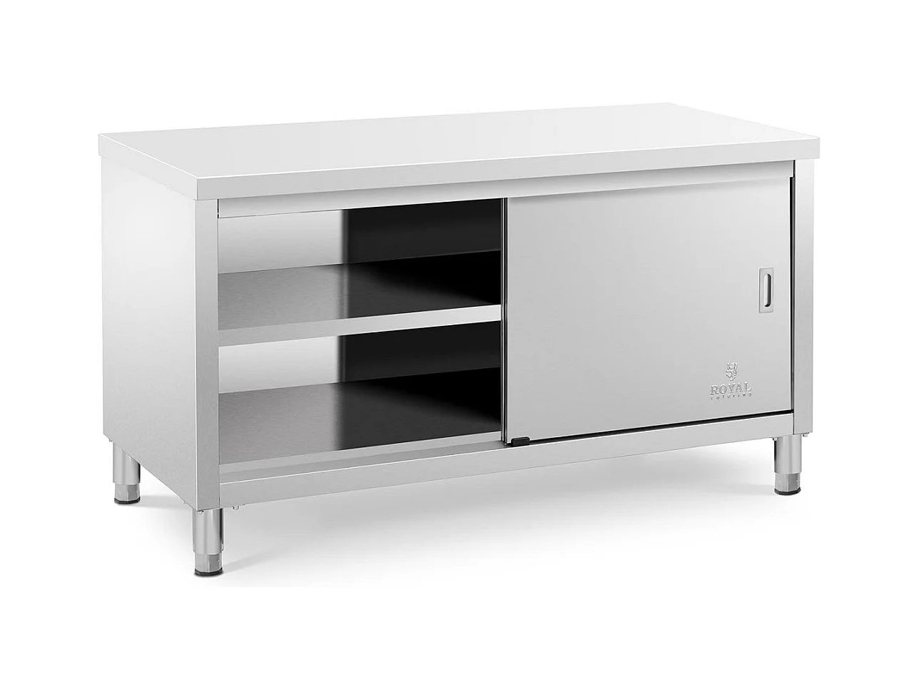 Mueble bajo de cocina profesional de acero inoxidable 150 x 70 x 85 cm capacidad 600 kg 14_0002481