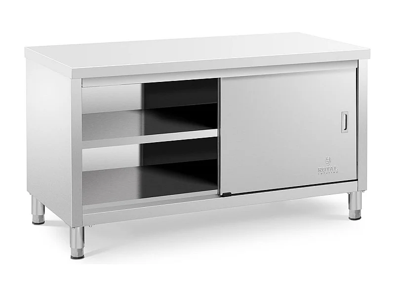 Móvel baixo de cozinha profissional em aço inox 150 x 70 x 85 cm capacidade de 600 kg 14_0002481