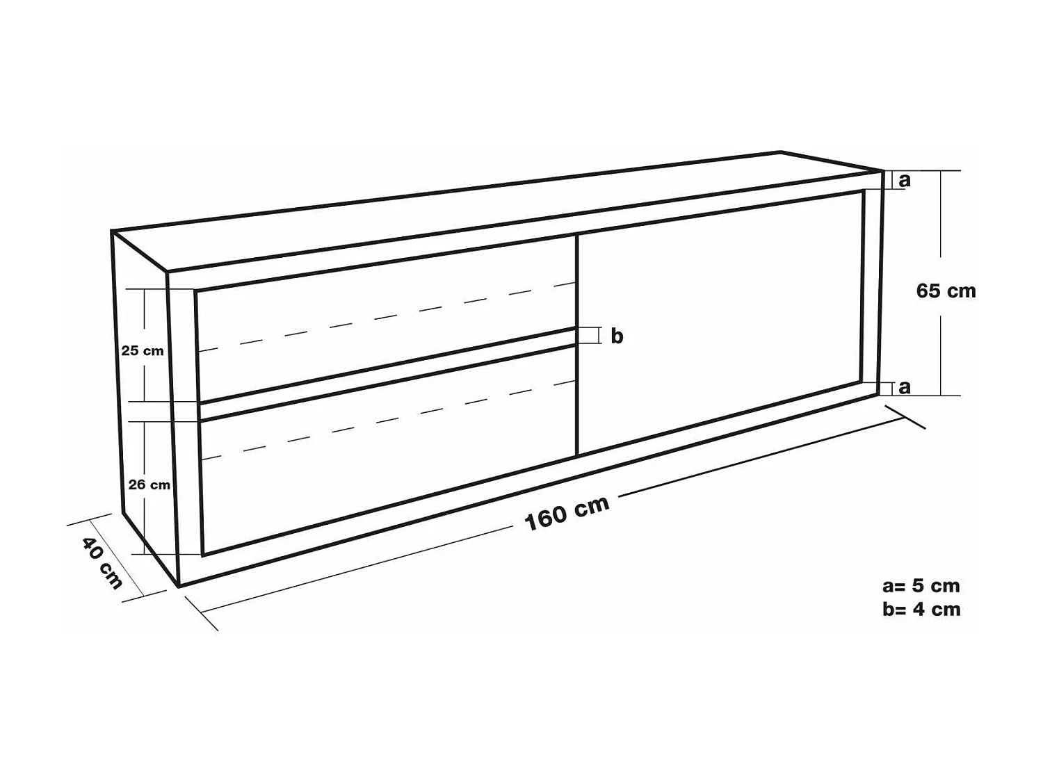 Pensile da cucina professionale in acciaio inox 160 x 40 x 65 cm 3614121