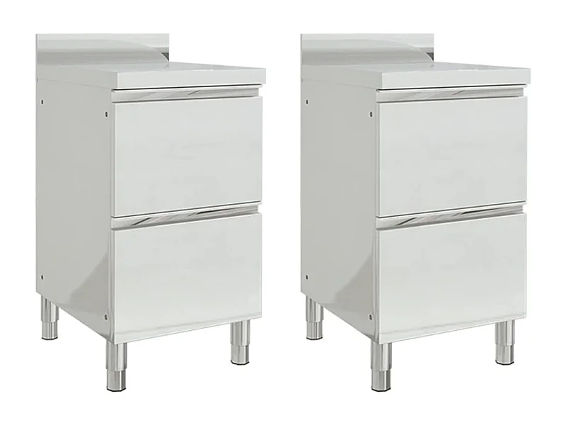 Lot de 2 Armoires argenté 50 x 60 x 95 cm 02_0000007