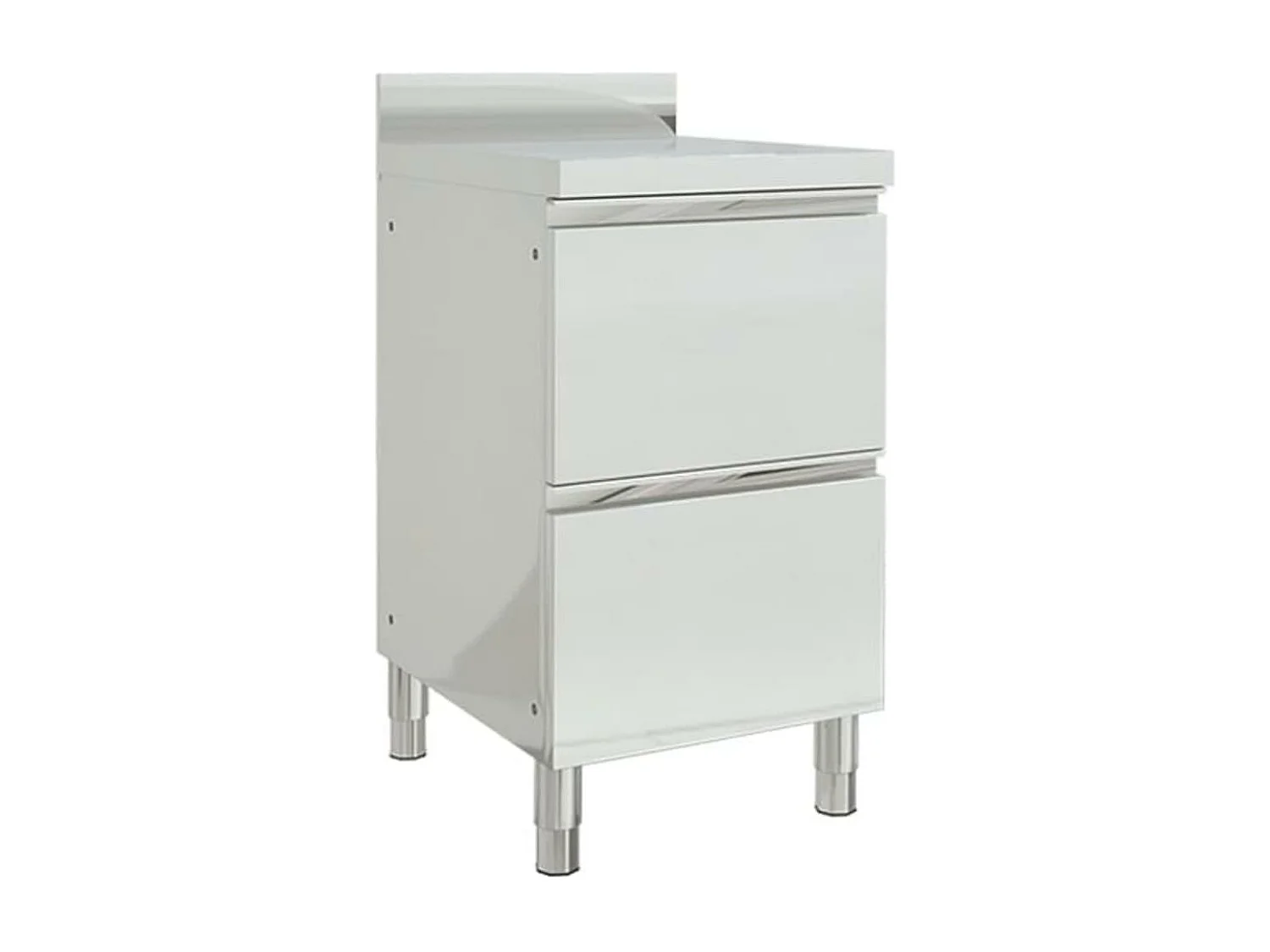 Armário de cozinha comercial 96 cm com 2 gavetas de aço inoxidável 02_0000001