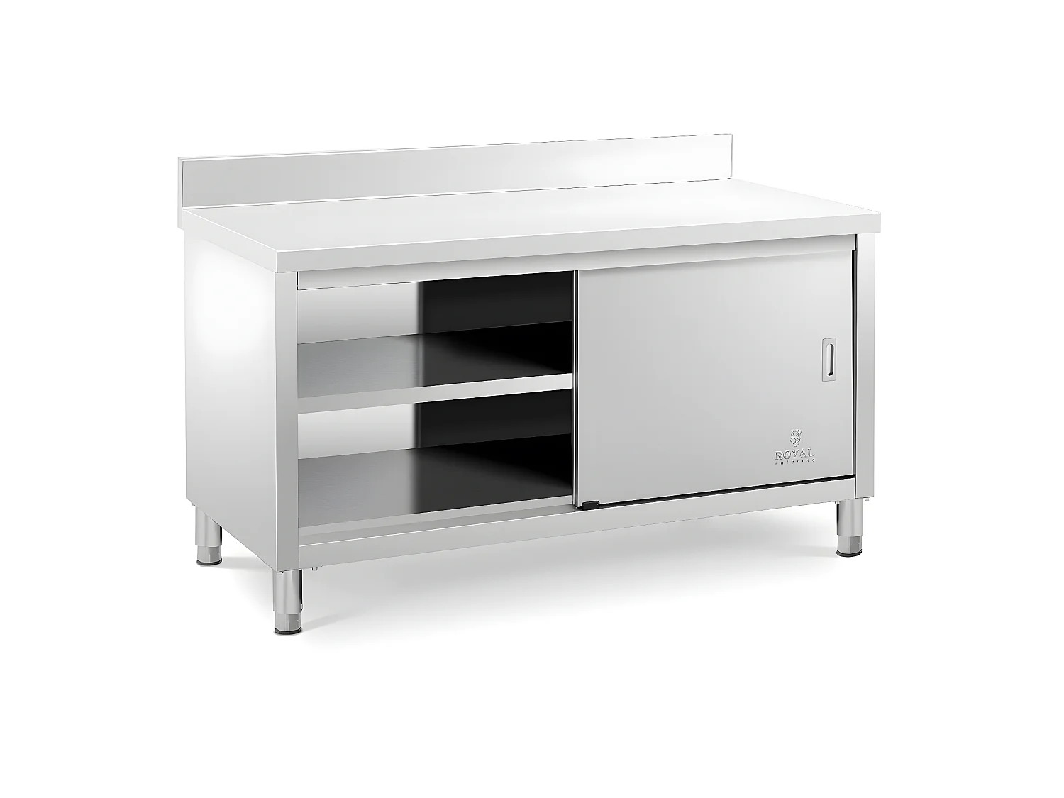 Meuble bas cuisine professionnel argenté 150 x 70 x 97.5 cm 14_0002482