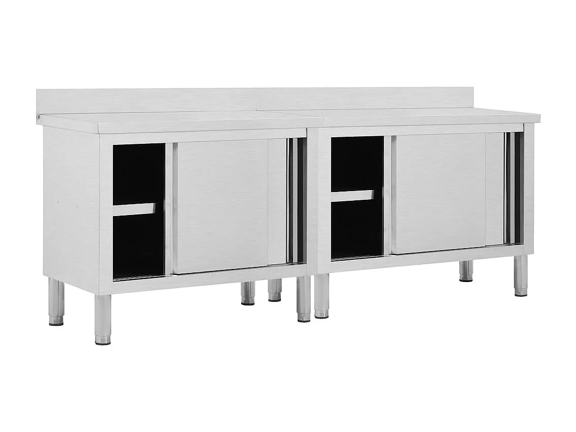 Lot de deux tables argenté 100 x 50 x 95 cm 02_0000010