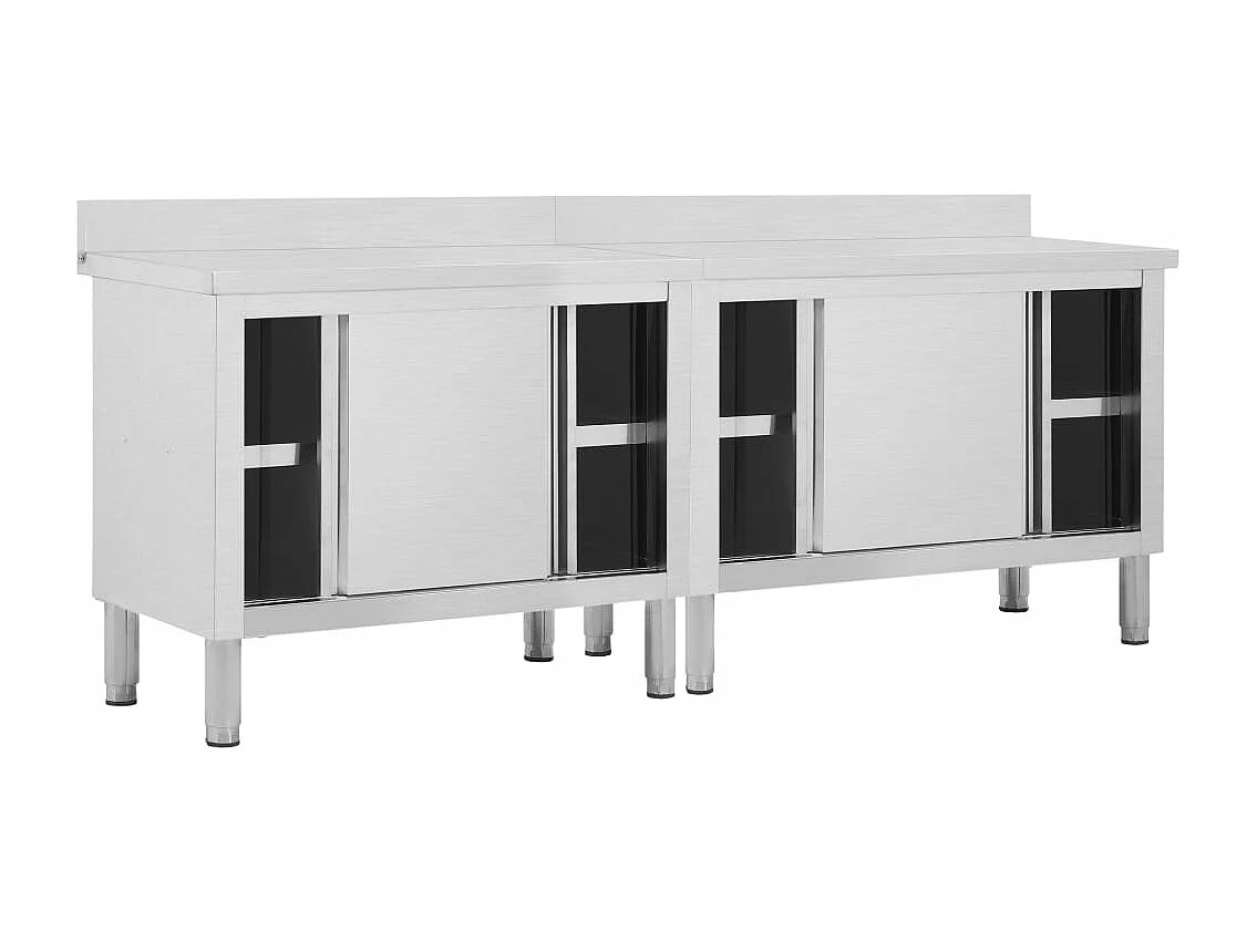 Lot de deux tables argenté 100 x 50 x 95 cm 02_0000010