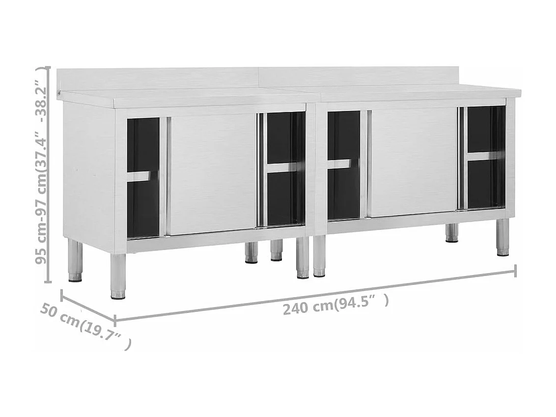 Lot de deux tables argenté 100 x 50 x 95 cm 02_0000010