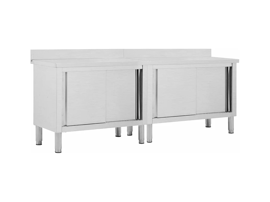Lot de deux tables argenté 100 x 50 x 95 cm 02_0000010