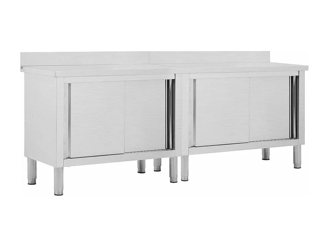 Lot de deux tables argenté 100 x 50 x 95 cm 02_0000010