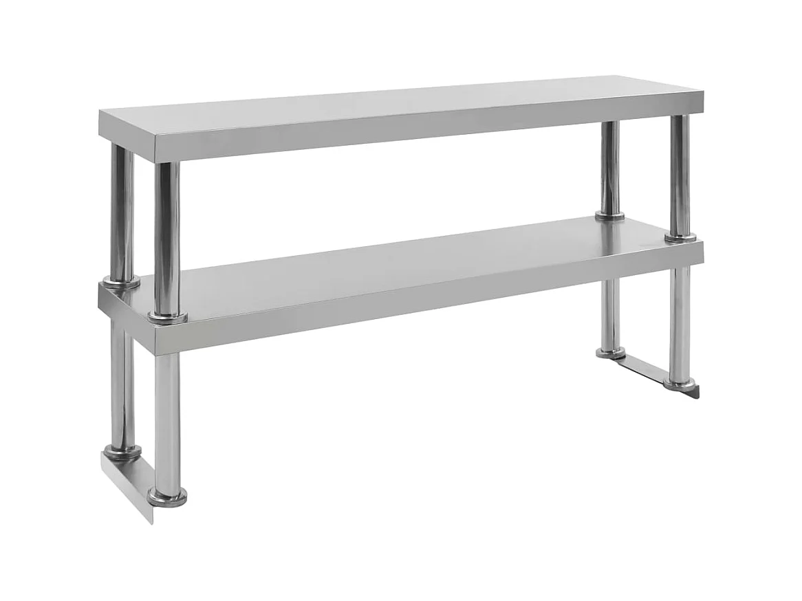Ripiano tavolo da lavoro 2 livelli x 120 x 30 x 65 cm acciaio inox 02_0000012